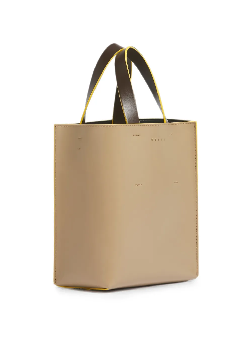 Marni Museo leren mini-tas Beige