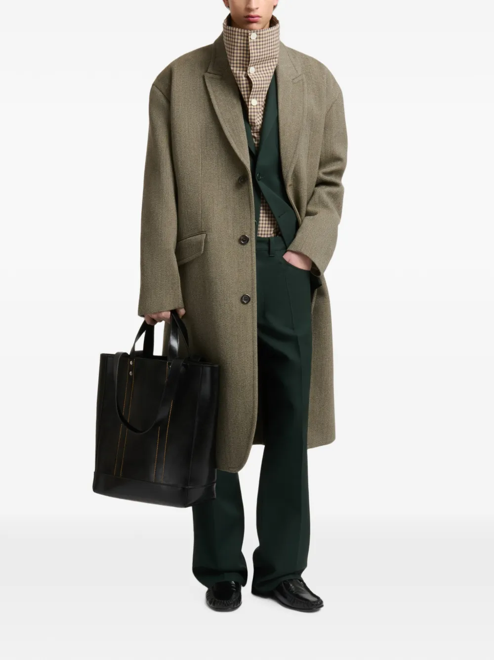 Marni N S leren shopper Zwart