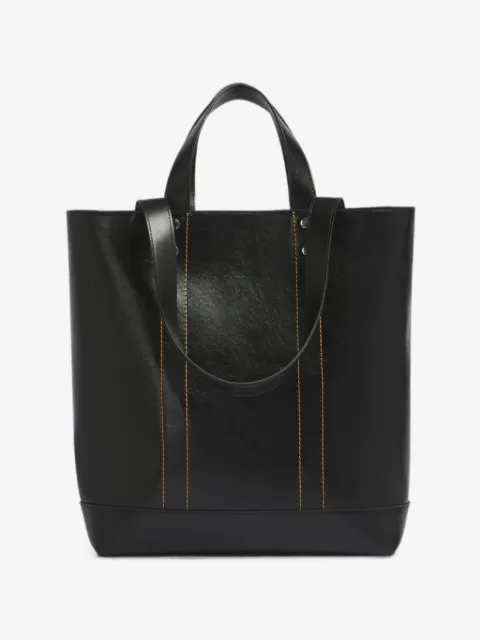 Marni black leather N/S tote bag
