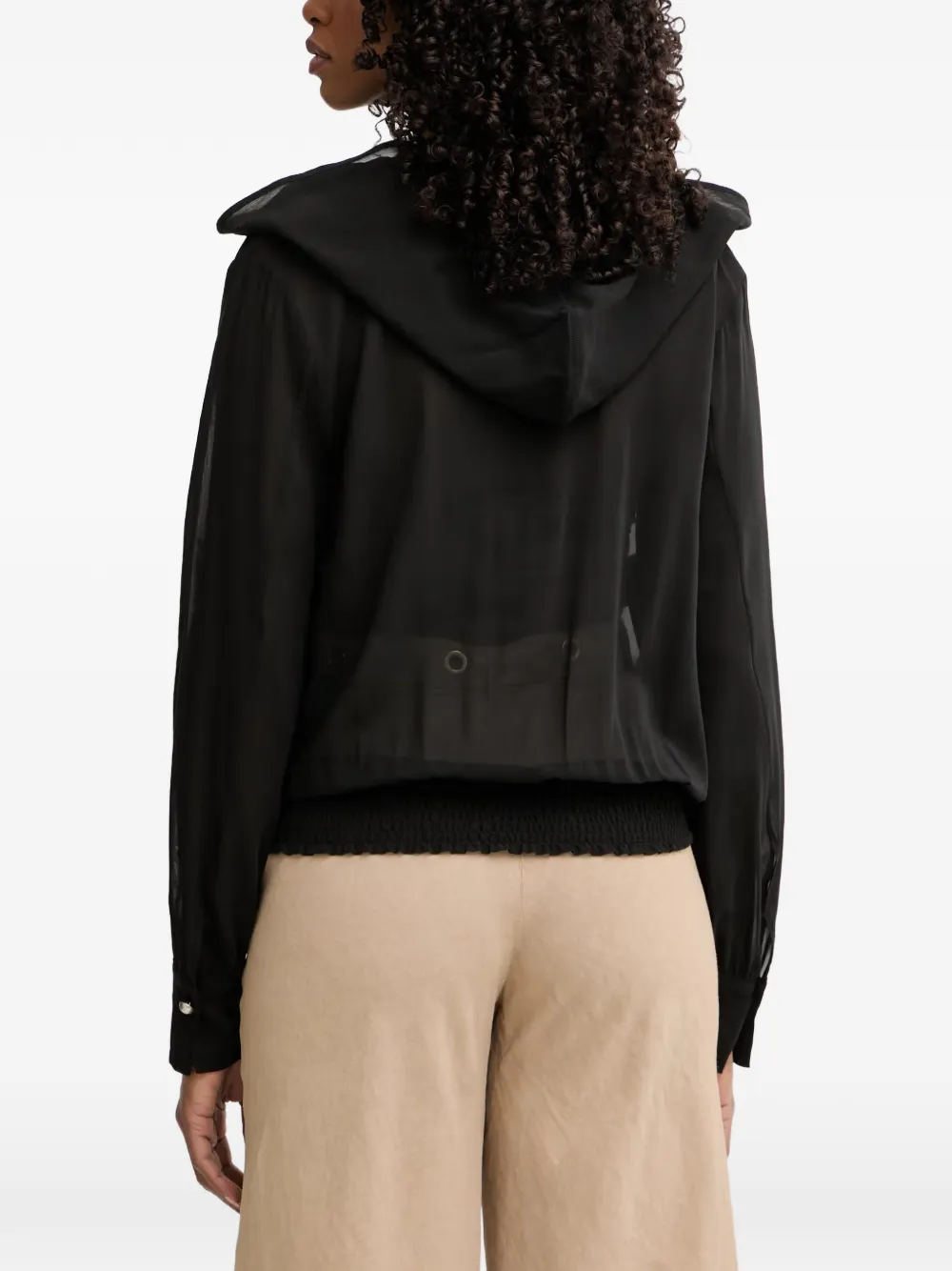 PINKO Blouse met capuchon en wikkel-design Zwart