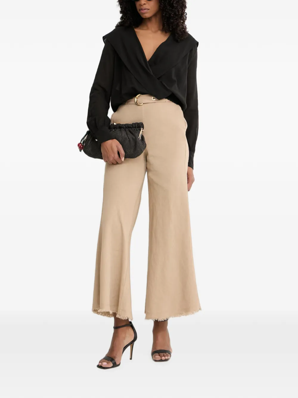 PINKO Blouse met capuchon en wikkel-design Zwart