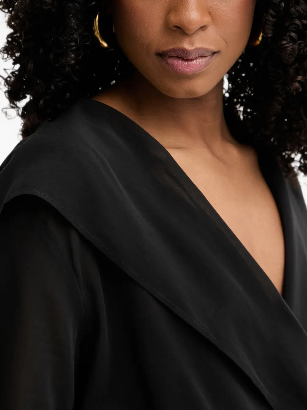PINKO Blouse met capuchon en wikkel-design Zwart