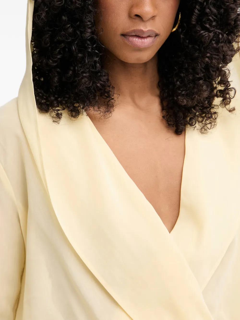 PINKO Blouse met capuchon en wikkel-design Geel