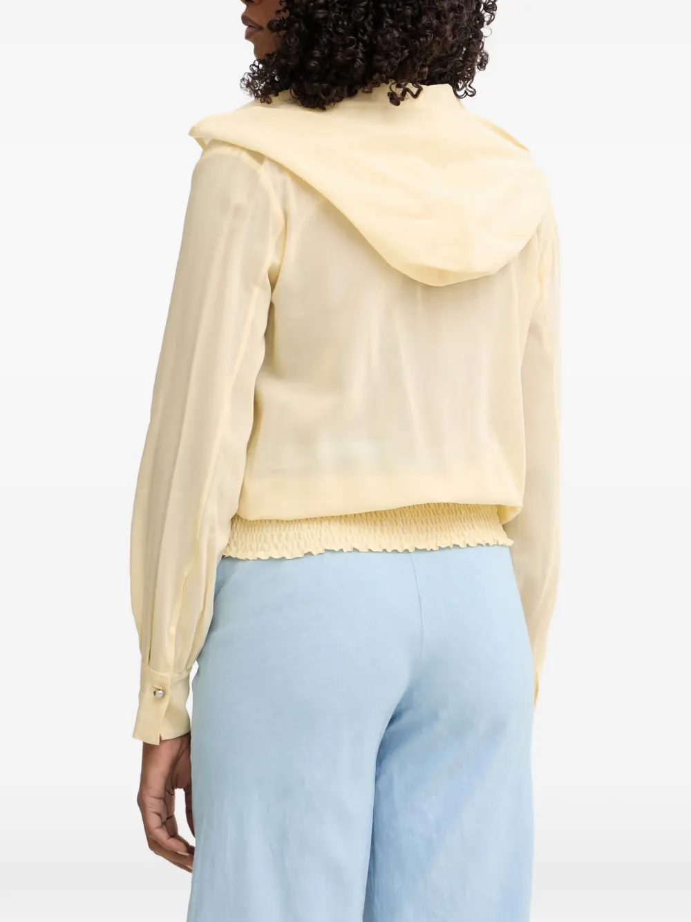 PINKO Blouse met capuchon en wikkel-design Geel