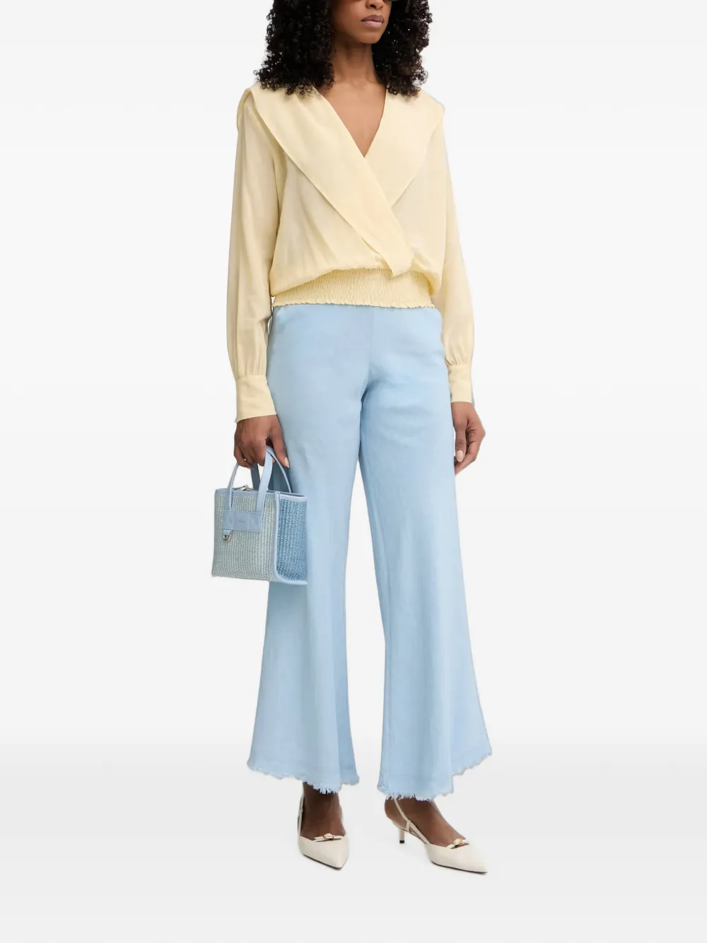 PINKO Blouse met capuchon en wikkel-design Geel