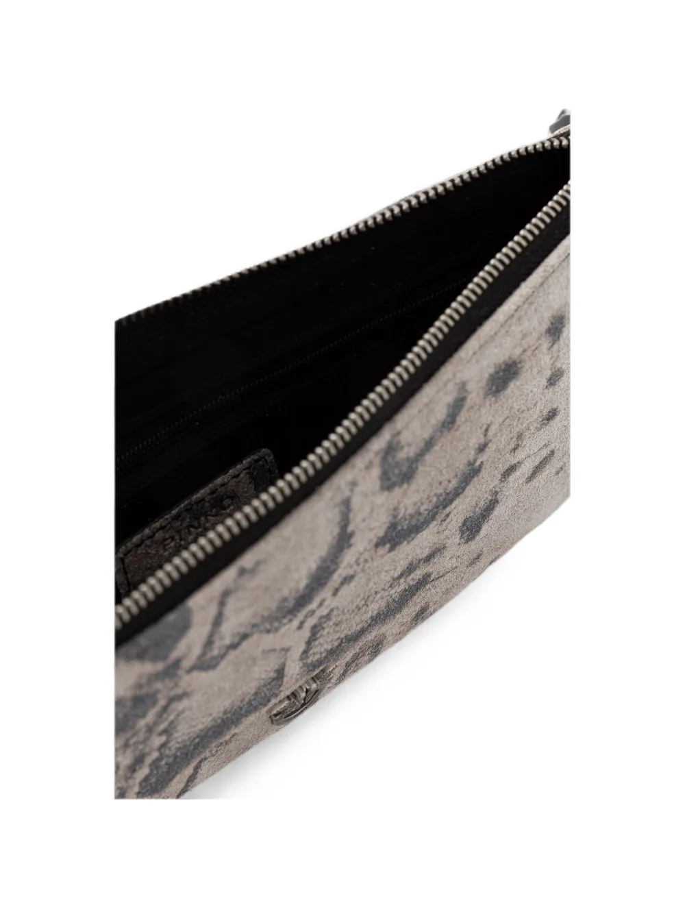 PINKO Love Birds clutch met slangen-effect Beige