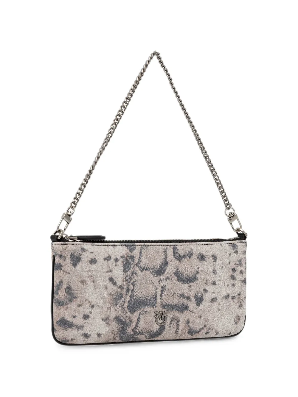 PINKO Love Birds clutch met slangen-effect Beige