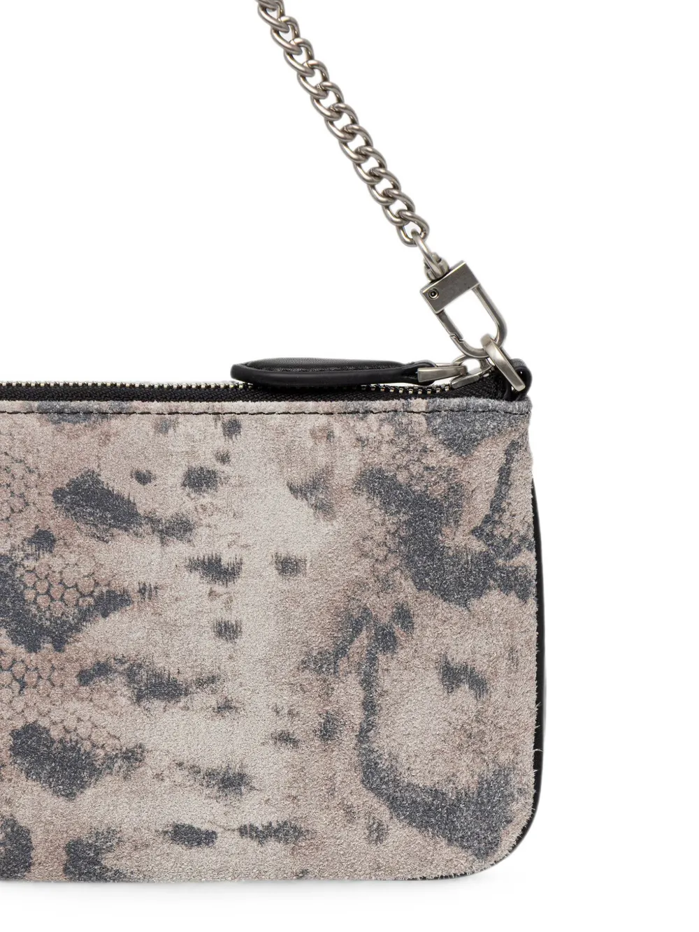 PINKO Love Birds clutch met slangen-effect Beige