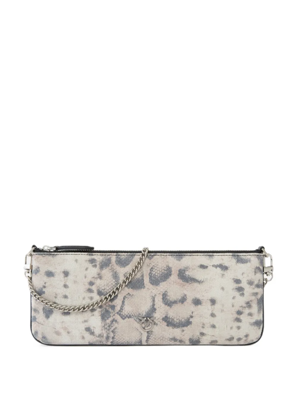 PINKO Love Birds clutch met slangen-effect Beige