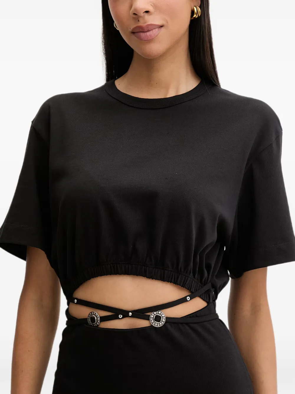 PINKO Midi-jurk met verfraaid detail en uitgesneden details Zwart