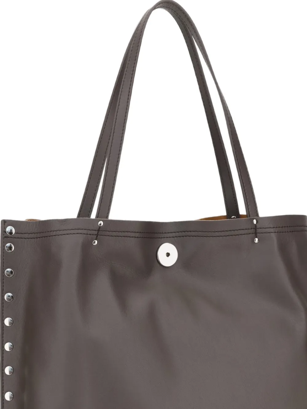Zanellato Medium A'Spasso leren shopper met studs Grijs