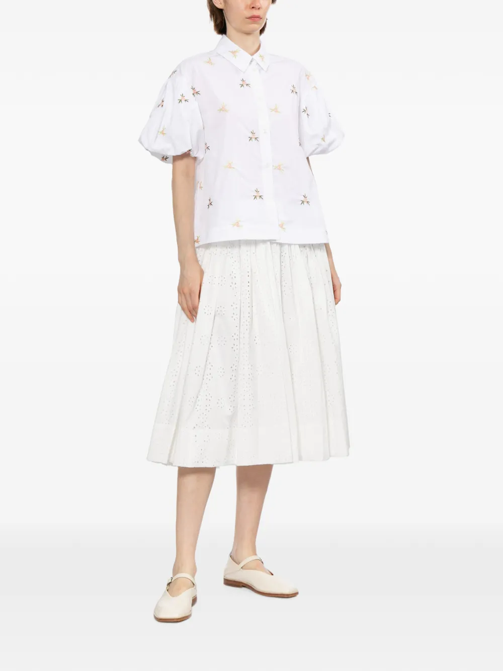 Simone Rocha Blouse met pofmouwen Beige