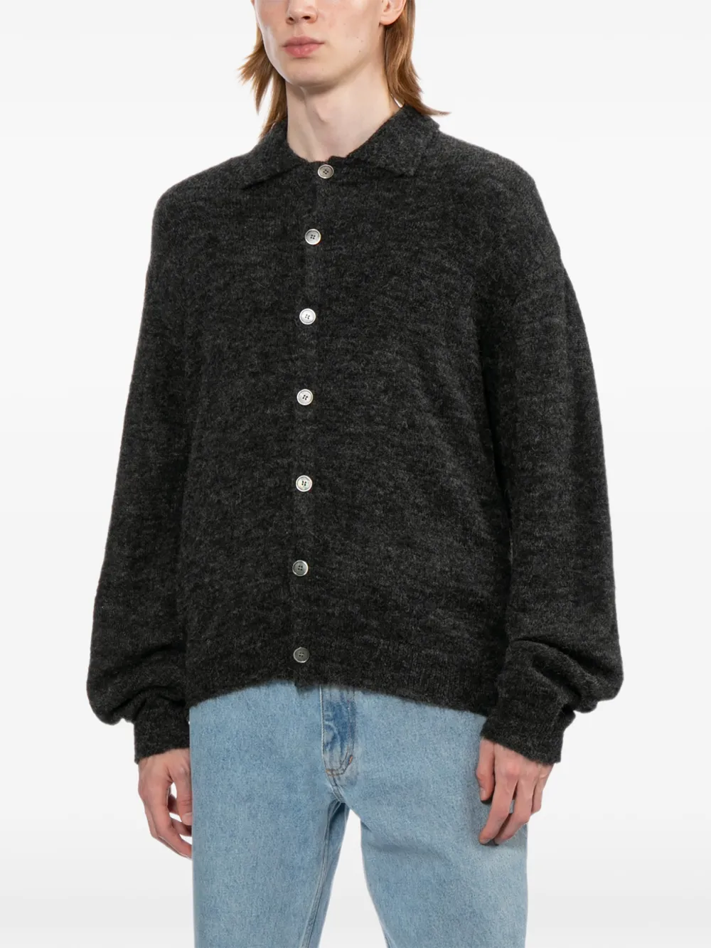 OUR LEGACY Button-up vest met polokraag Grijs