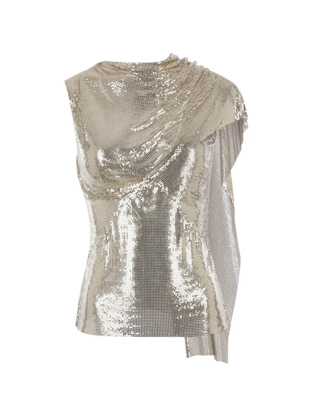 Rabanne draped mesh top - Gold