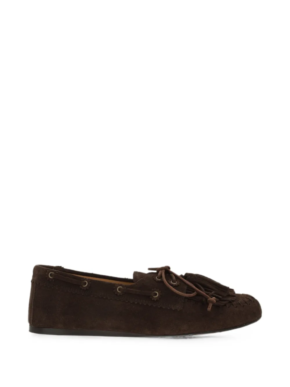 ISABEL MARANT Fersi tassel-detail fringed boat shoes - Marrone