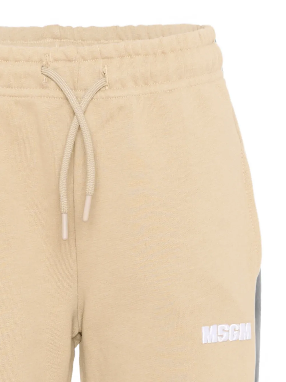 MSGM Kids Trainingsbroek met logoprint en trekkoord Beige