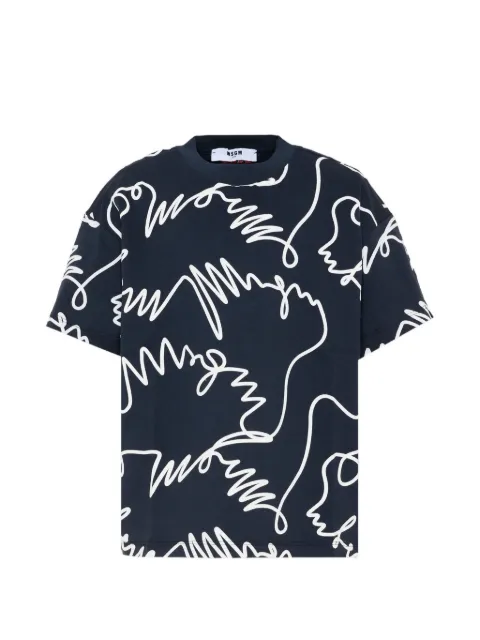 MSGM Kids camiseta con motivo de garabatos