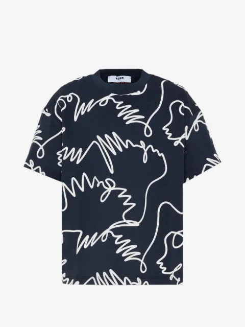 MSGM Kids scribble-print T-shirt