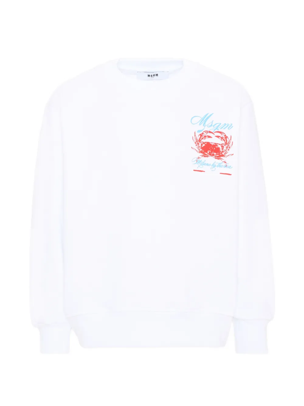 MSGM Kids crab-print sweatshirt - Bianco