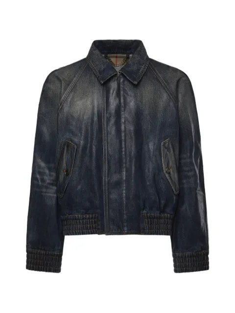 Burberry faded-effect elasticated-trim denim jacket