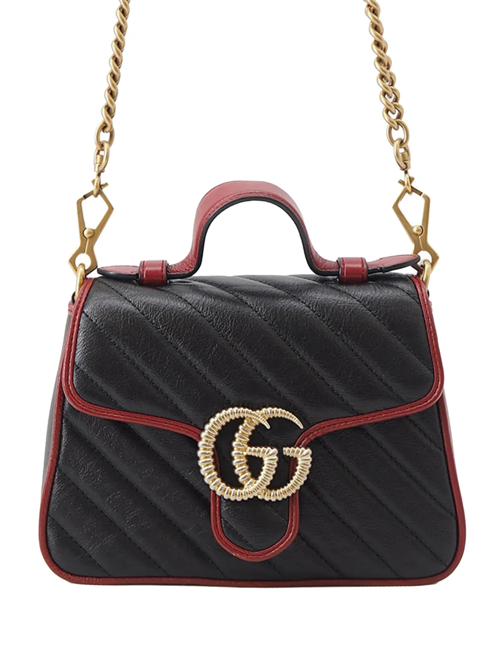 Gucci Pre-Owned Borsa a tracolla GG Marmont mini in pelle di vitello Aria 2016-2026 - Nero
