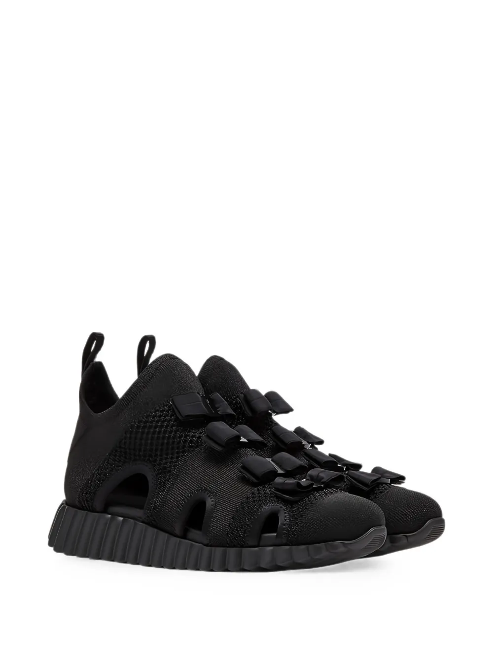 Ferragamo bow-embellished cut-out sneakers Zwart