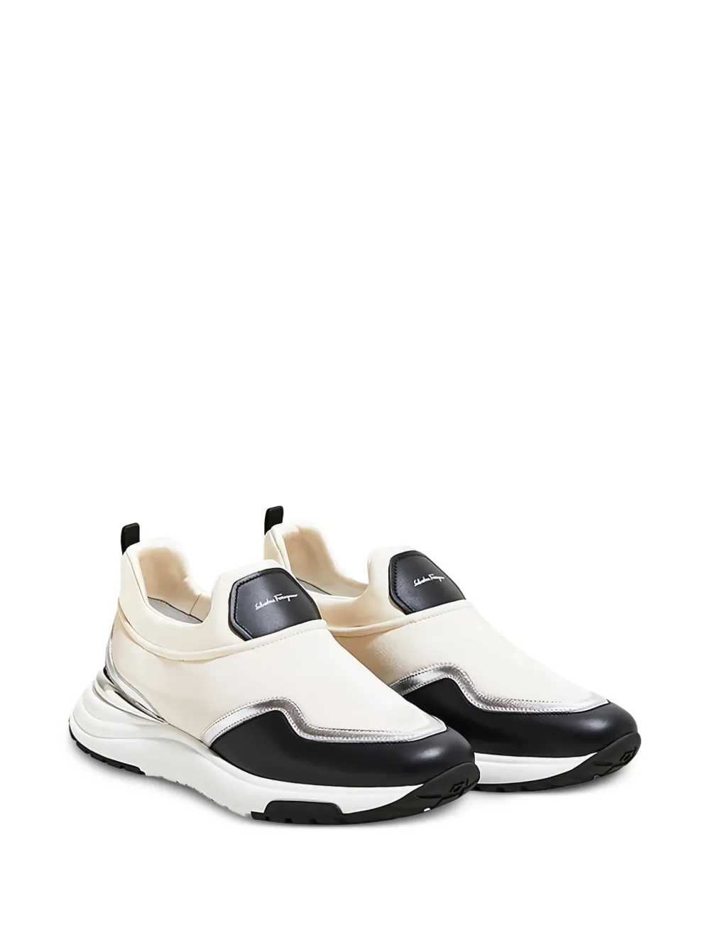 Ferragamo slip-on panelled sneakers Beige