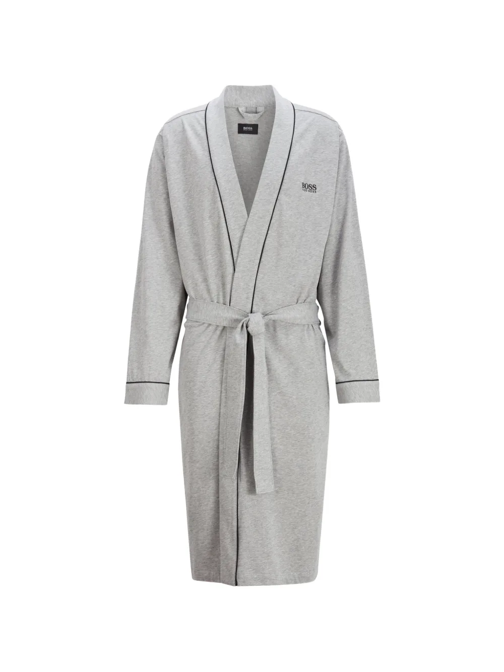 HUGO piping-detail belted dressing gown - Grau