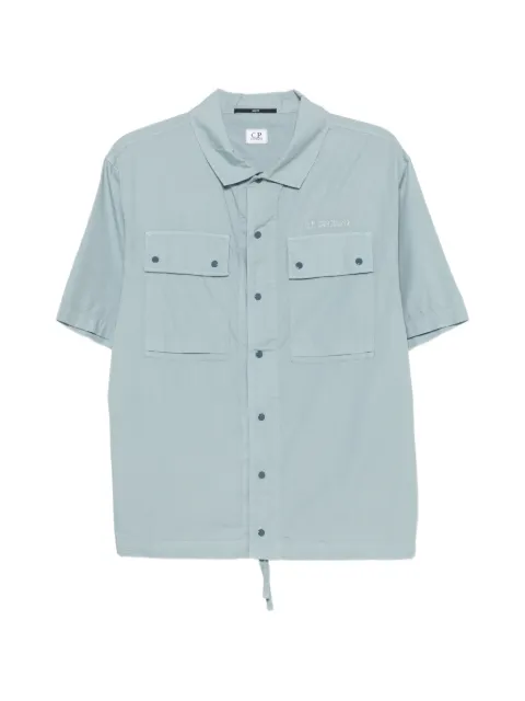 C.P. Company sobrecamisa manga corta con logo bordado