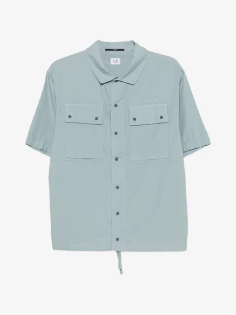 C.P. Company sobrecamisa manga corta con logo bordado