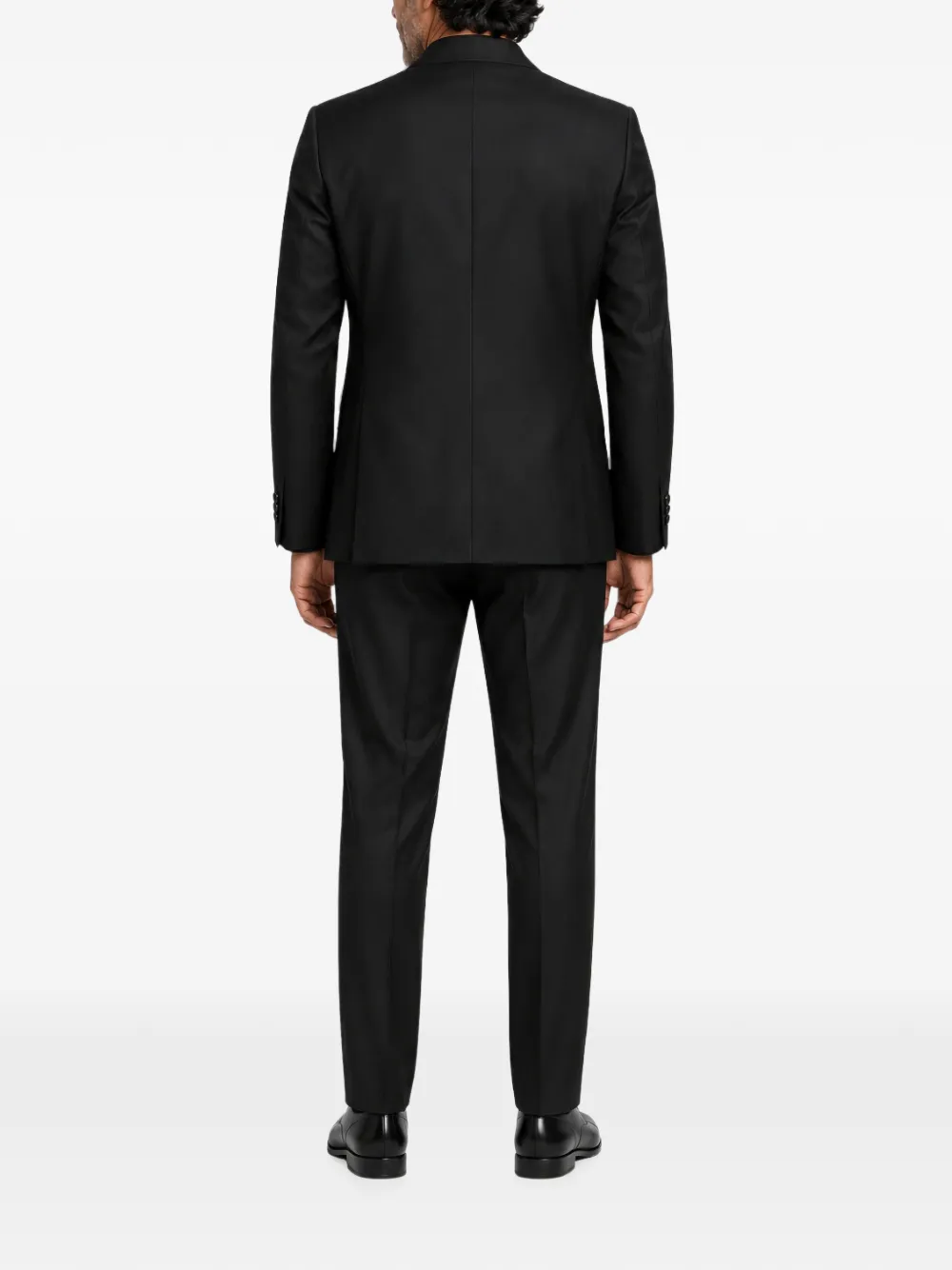 FRANZESE COLLECTION Blazer met dubbele rij knopen en satijnen afwerking Zwart