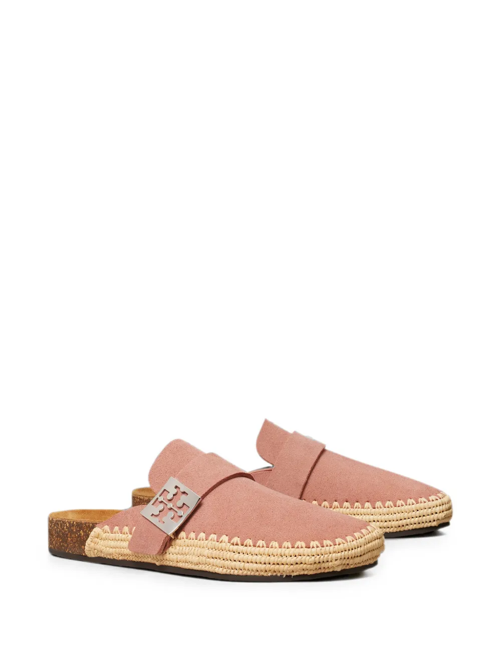 Tory Burch Mellow raffia muiltjes Roze