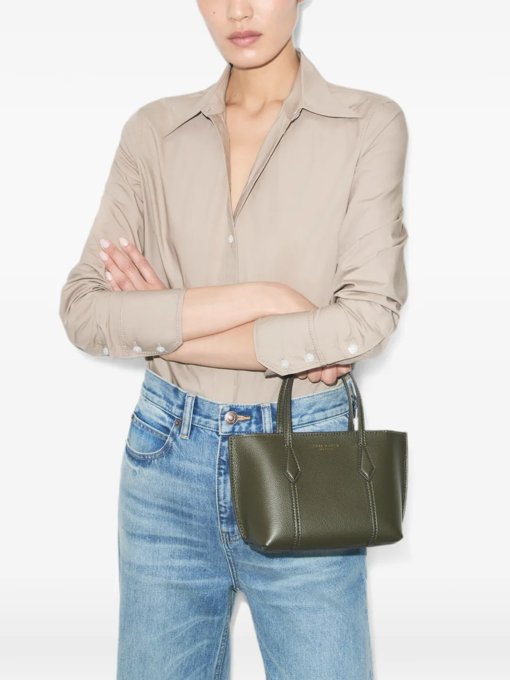 Tory Burch Perry mini-shopper Groen