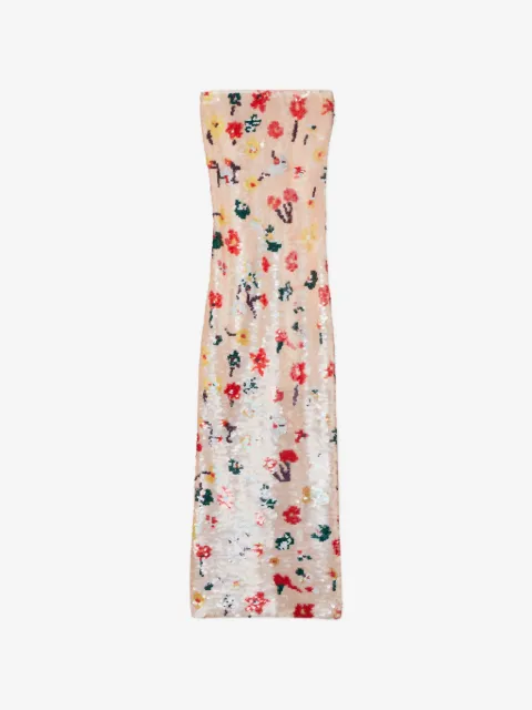Tory Burch vestido strapless con lentejuelas