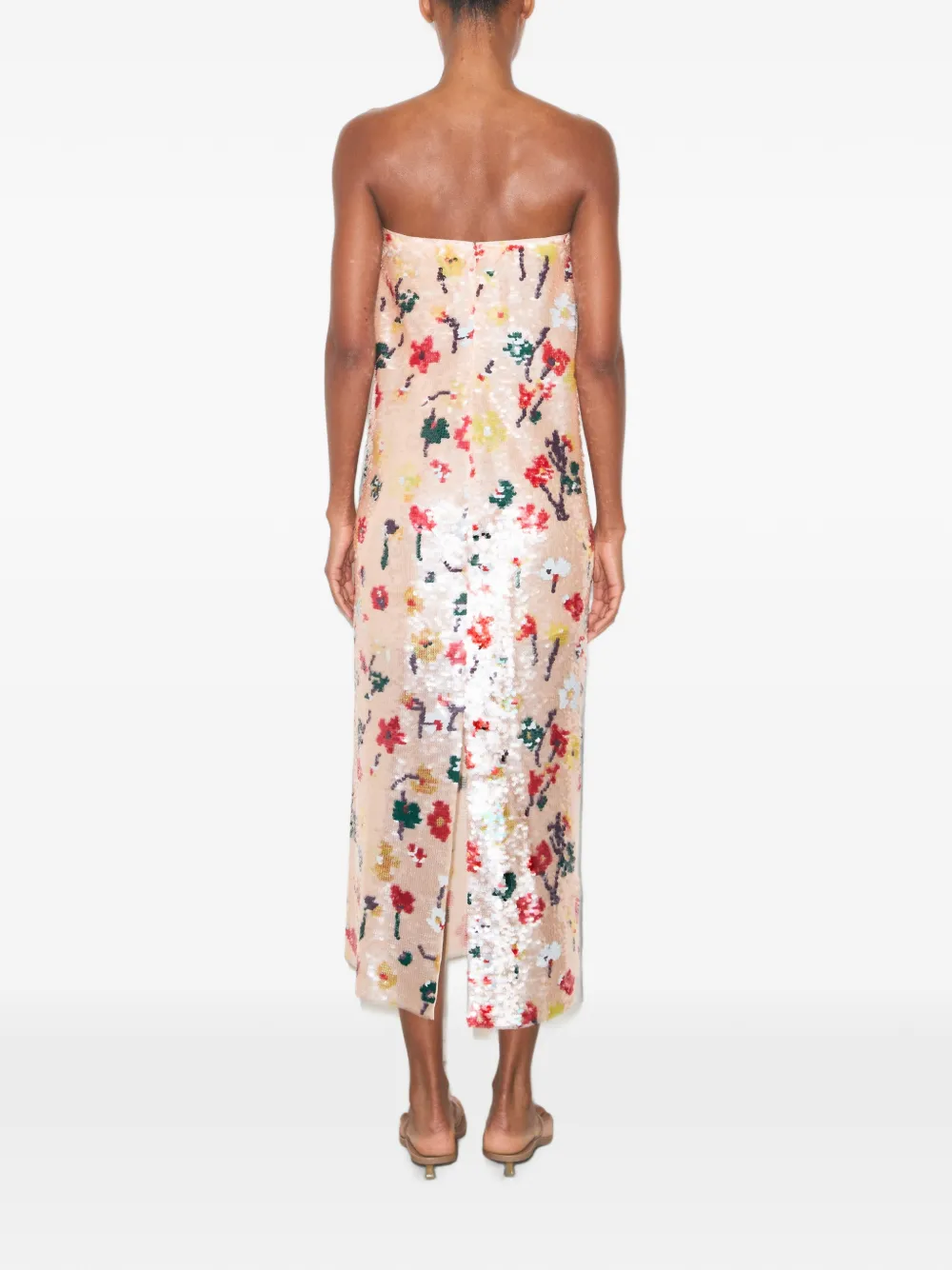 Tory Burch Strapless jurk met pailletten Roze