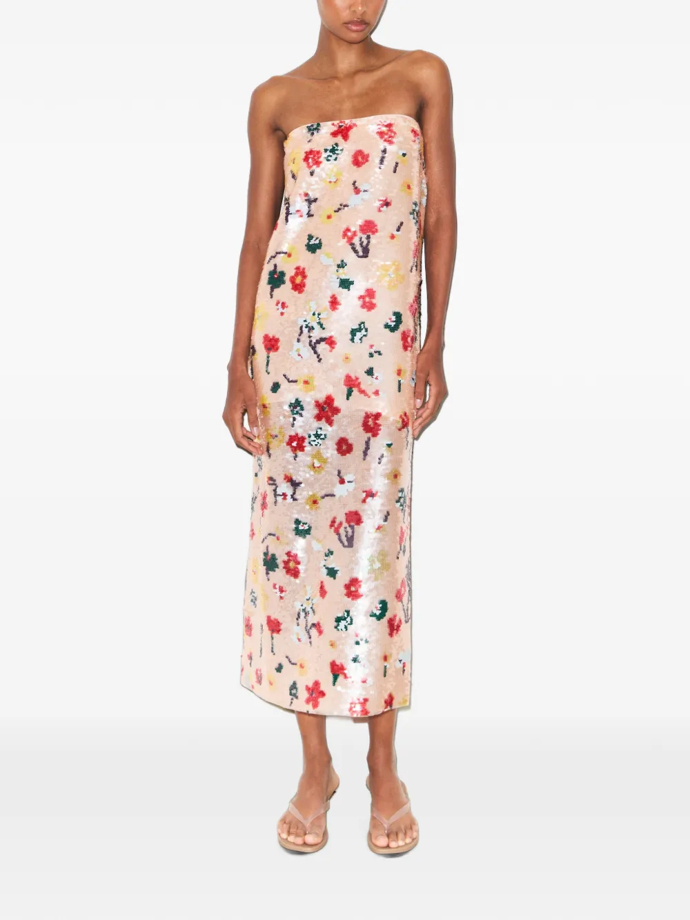 Tory Burch Strapless jurk met pailletten Roze