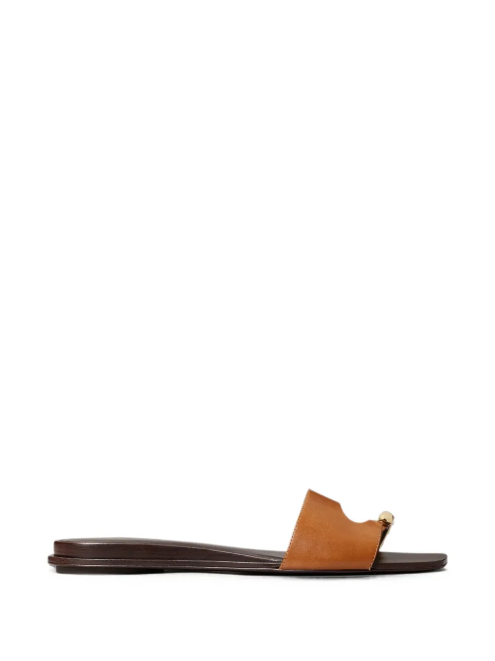 Tory Burch Pierced Slides In Brown