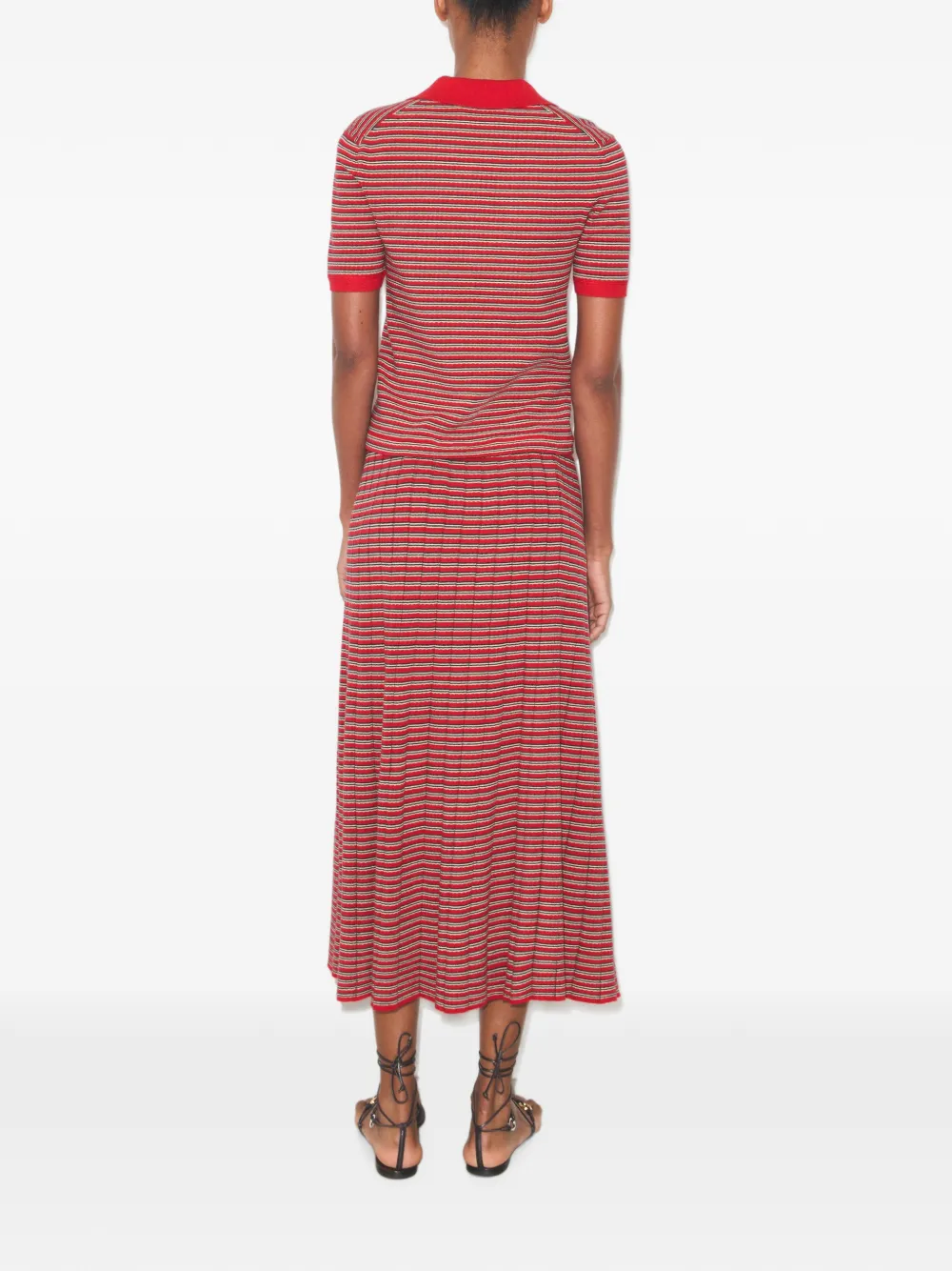 Tory Burch Gestreept viscose poloshirt Rood