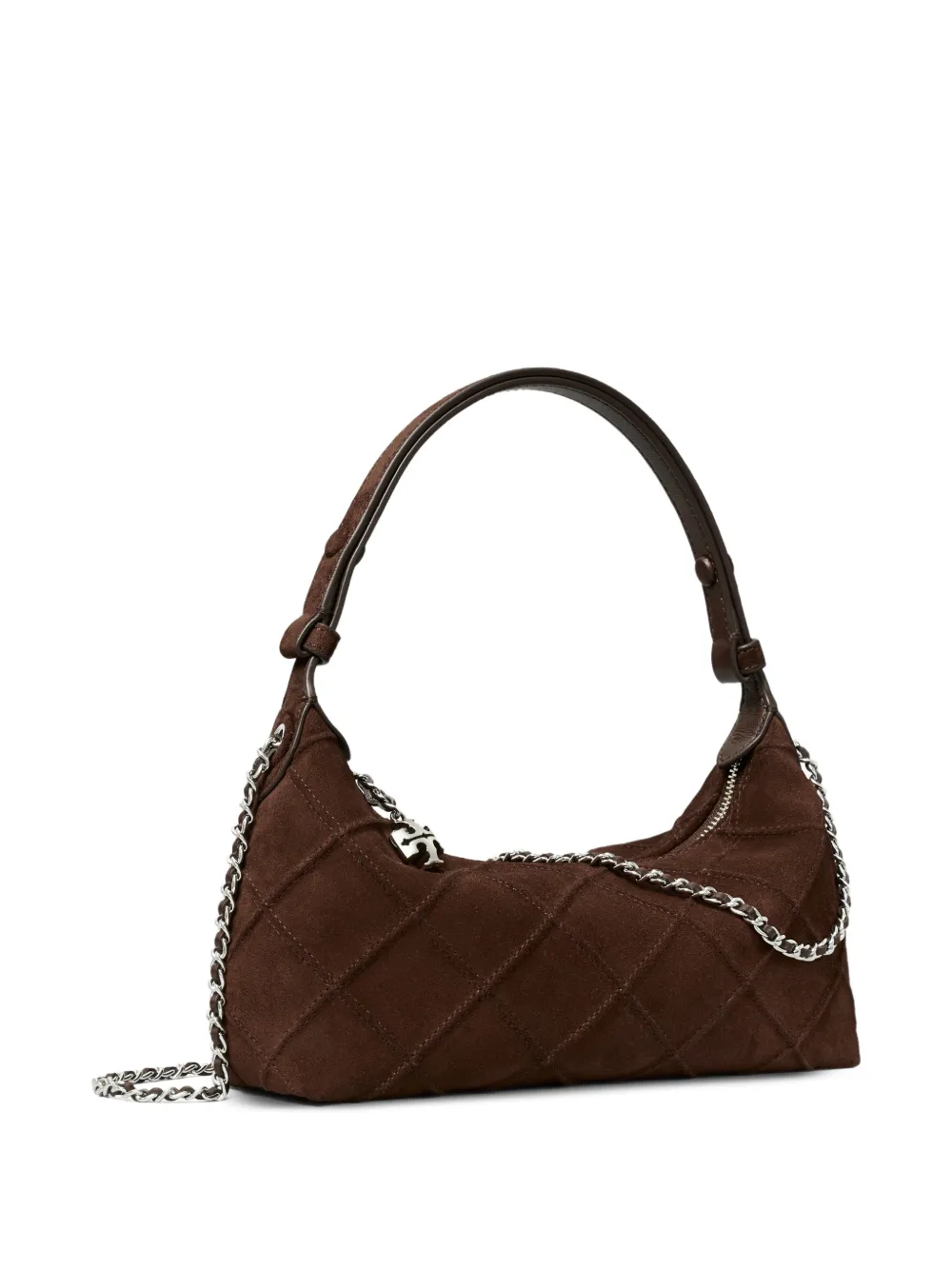 Tory Burch Fleming suède pochette Bruin