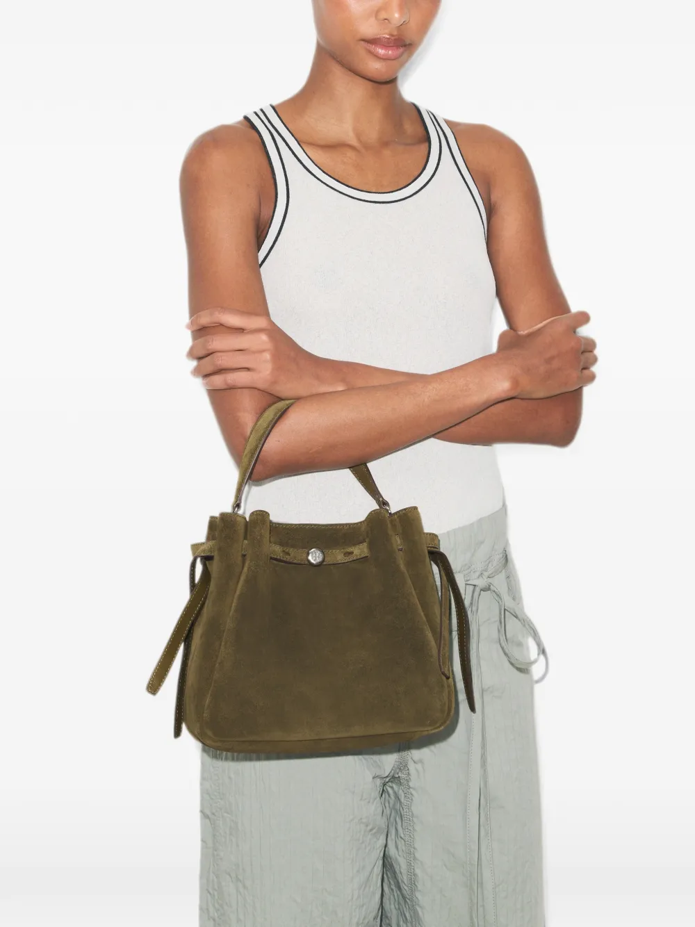 Tory Burch Romy suède bucket-tas Groen