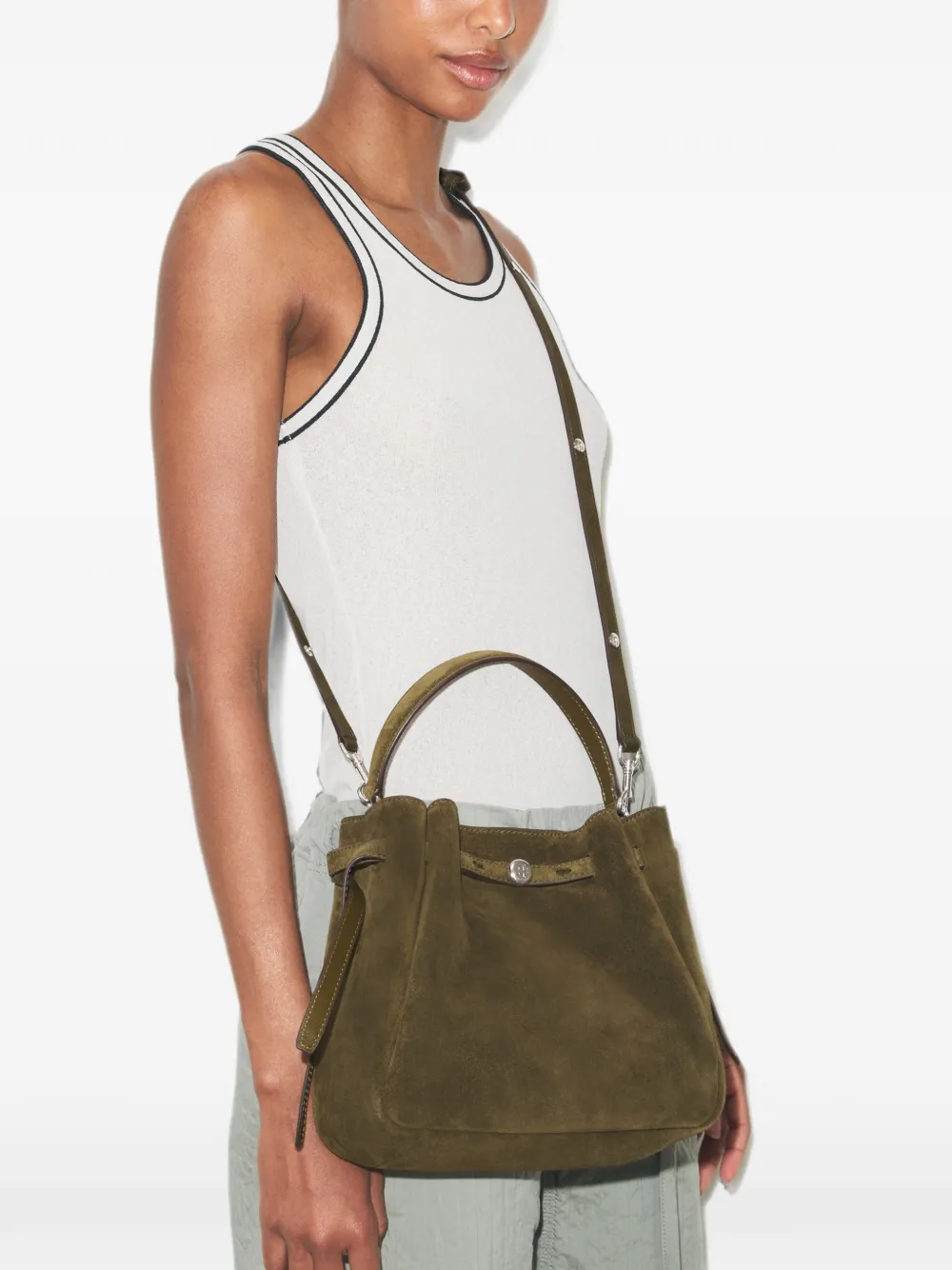 Tory Burch Romy suède bucket-tas Groen