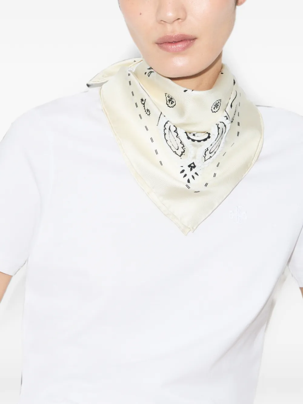 Tory Burch Bandana sjaal met kralen Beige