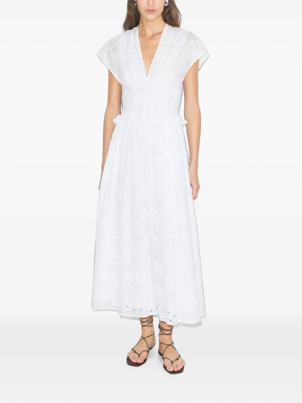 Tory Burch Katoenen jurk met ringlets Wit