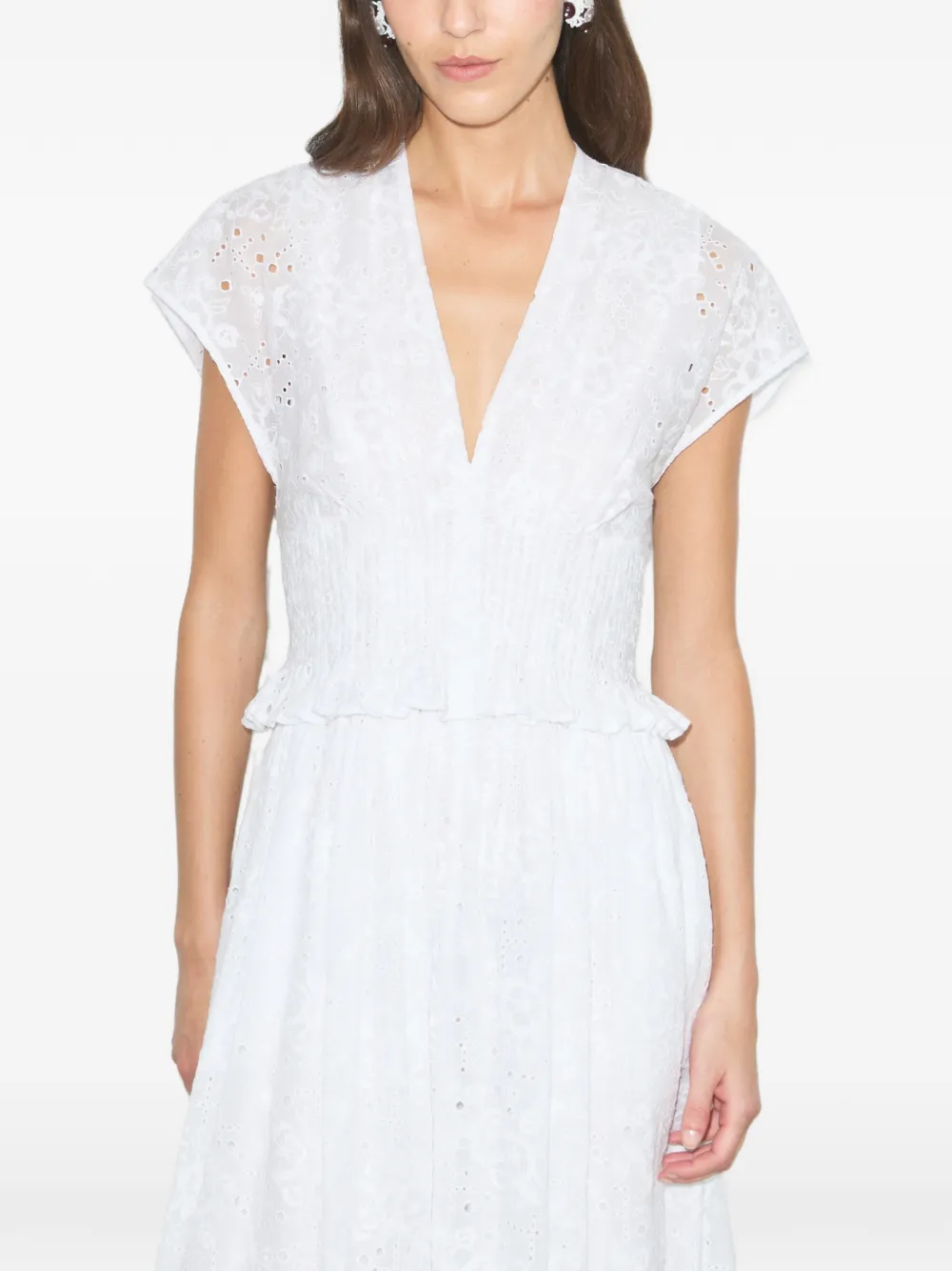 Tory Burch Katoenen jurk met ringlets Wit