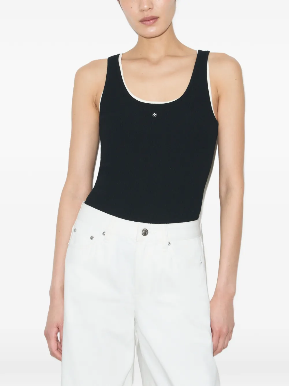 Tory Burch Viscose gebreide tanktop Zwart