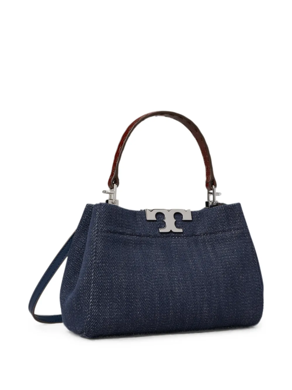 Tory Burch Eleanor denim mini-tas Blauw