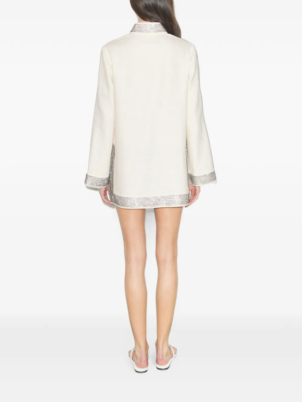 Tory Burch Verfraaide linnen tuniek Beige