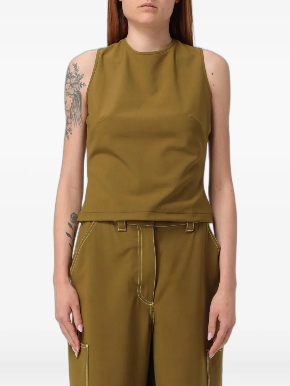 Sunnei cut-out backless top - Marrone