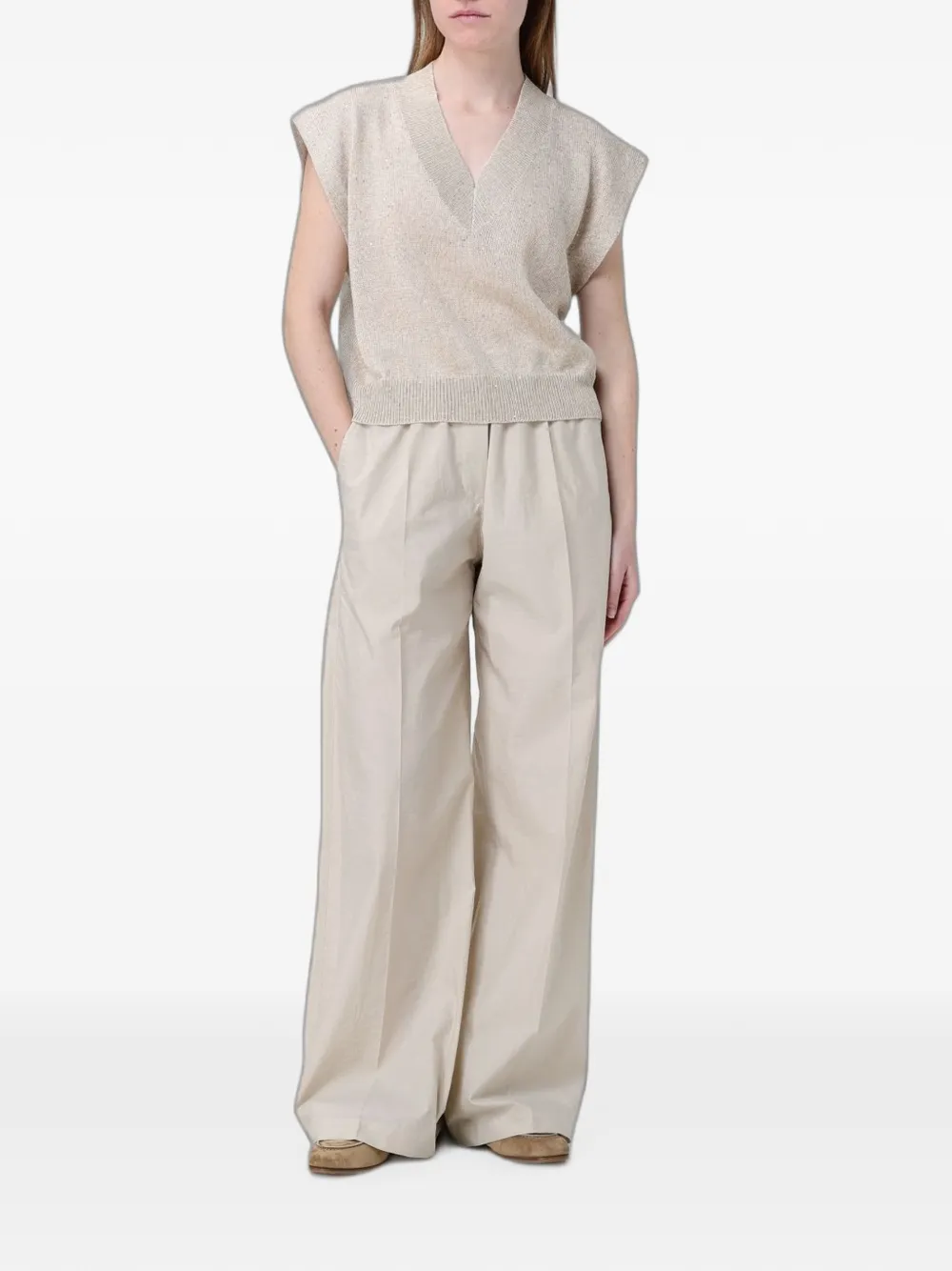 Brunello Cucinelli Spencer met pailletten Beige