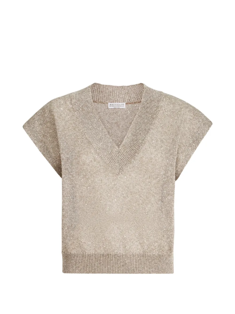 Brunello Cucinelli sequin-embellished V-neck vest - Toni neutri